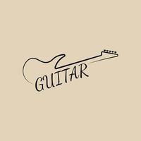 logotipo de arte de línea de guitarra, icono y símbolo, diseño de ilustración vectorial vector