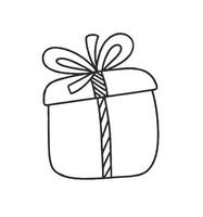 garabato de ilustración de vector de caja de regalo aislado sobre fondo blanco concepto de navidad y santa