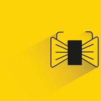 bowtie with shadow on yellow background vector