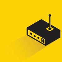 router with shadow on yellow background vector