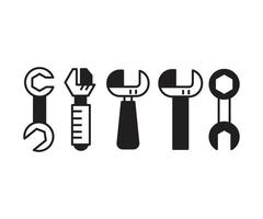 wrench and spanner icons set vector