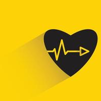 heart arrow pulse on yellow background vector illustration