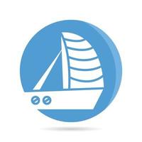 sailing ship icon in circle button illustration vector