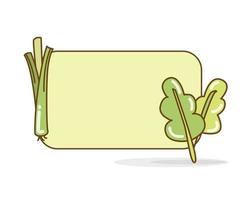 blank note board with vegetable vector illustration