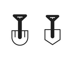 spade and shovel icons set vector