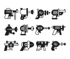 space blaster icons set vector