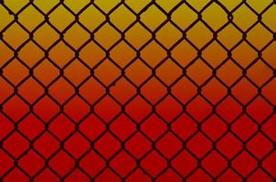 Texture of an old and rusty metal mesh on a neutral colored background photo