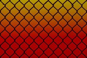 Texture of an old and rusty metal mesh on a neutral colored background photo