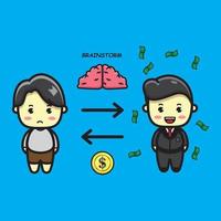 illustration of how to become a businessman is with an idea vector