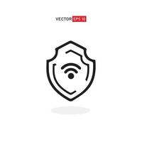 Protection wifi. Private network. Shield with wi-fi symbol. VPN - virtual private network . Vector shield 1 icon. Security internet icon. Protection icon. Protection activated. Active safety. Firewall