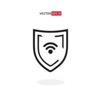 Protection wifi. Private network. Shield with wi-fi symbol. VPN - virtual private network . Vector shield 3 icon. Security internet icon. Protection icon. Protection activated. Active safety. Firewall