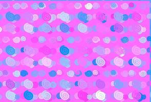 Light Pink, Blue vector template with lines, ovals.