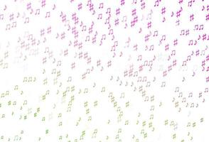 Light Pink, Green vector backdrop with music notes.