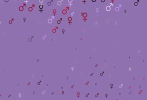 Light purple vector template with man, woman symbols.