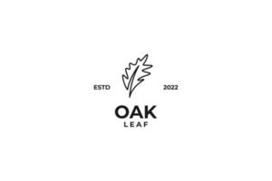 Line oak leaf logo design vector template illustration