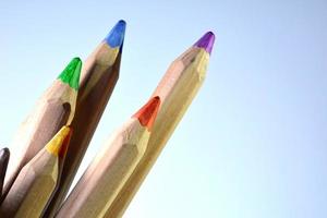 Wooden-color pencils in landscape view
