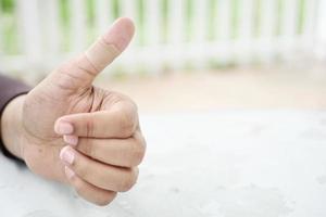 adhesive bandage on hand close up photo