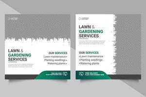 Agricultural and farming services social media post or  web banner  lawn gardening template design vector