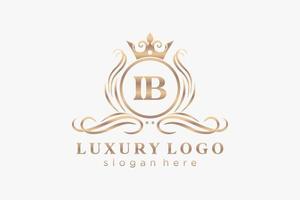 Initial IB Letter Royal Luxury Logo template in vector art for Restaurant, Royalty, Boutique, Cafe, Hotel, Heraldic, Jewelry, Fashion and other vector illustration.