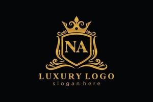 Initial NA Letter Royal Luxury Logo template in vector art for Restaurant, Royalty, Boutique, Cafe, Hotel, Heraldic, Jewelry, Fashion and other vector illustration.