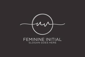 Initial UV handwriting logo with circle template vector logo of initial signature, wedding, fashion, floral and botanical with creative template.