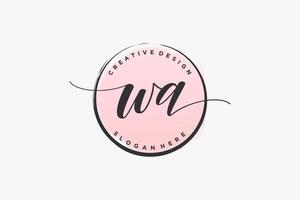 Initial WA handwriting logo with circle template vector signature, wedding, fashion, floral and botanical with creative template.