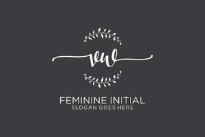 Initial VW beauty monogram and elegant logo design handwriting logo of initial signature, wedding, fashion, floral and botanical with creative template. vector