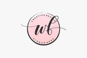 Initial WF handwriting logo with circle template vector signature, wedding, fashion, floral and botanical with creative template.