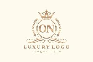 Initial ON Letter Royal Luxury Logo template in vector art for Restaurant, Royalty, Boutique, Cafe, Hotel, Heraldic, Jewelry, Fashion and other vector illustration.