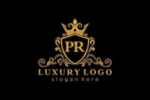 Initial PR Letter Royal Luxury Logo template in vector art for Restaurant, Royalty, Boutique, Cafe, Hotel, Heraldic, Jewelry, Fashion and other vector illustration.