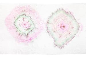 part of white scarf with abstract tie-dye batik photo