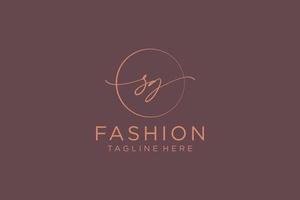 initial SG Feminine logo beauty monogram and elegant logo design, handwriting logo of initial signature, wedding, fashion, floral and botanical with creative template. vector