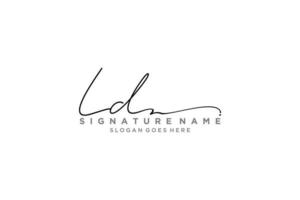 plantilla de logotipo de firma de letra inicial ld diseño elegante logotipo signo símbolo plantilla vector icono