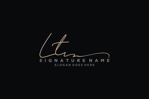 Initial LT Letter Signature Logo Template elegant design logo Sign Symbol template vector icon