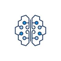 AI Brain vector concept simple colored icon