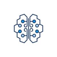 AI Brain vector concept simple colored icon