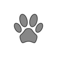 concepto de vector de impresión de pata de perro icono o signo moderno gris