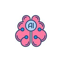 AI Brain modern icon - vector Deep Learning colored symbol