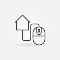 Computer Mouse with House vector thin line concept icon