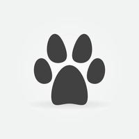 icono de impresión de pie de cachorro. signo mínimo de vector de marca de pata animal