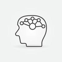 Human Head with Brain Synapses vector concept line icon