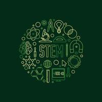 ciencia, tecnología, ingeniería y matemáticas - banner de tallo vector