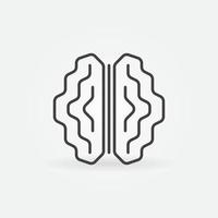 Artificial Intelligence Digital Brain vector concept thin line icon