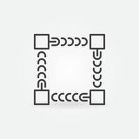 Blockchain vector concept minimal linear icon