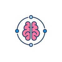 AI Brain Neural Network vector concept round colored icon