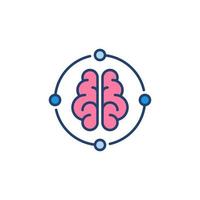 AI Brain Neural Network vector concept round colored icon