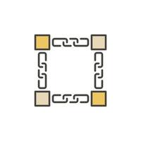 Blocks and Chains colored icon - vector Blockchain sign