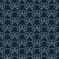 Seamless Pattern with Animal Paw Track Prints linear signs vector
