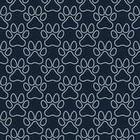 Seamless Pattern with Animal Paw Track Prints linear signs vector