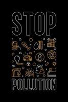 Stop Pollution outline vertical creative Frame. Vector illustration